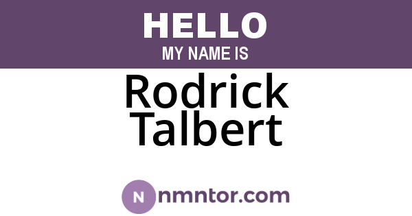 Rodrick Talbert