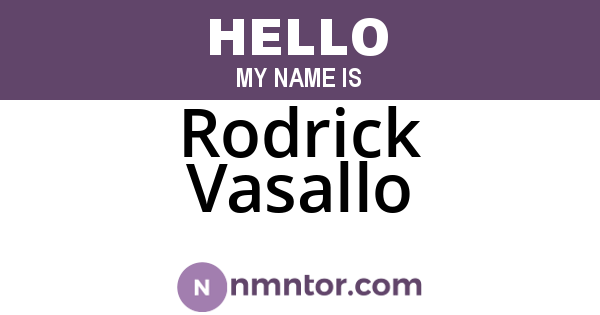 Rodrick Vasallo