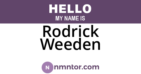Rodrick Weeden