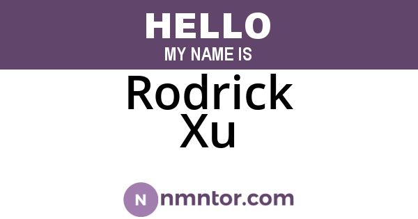 Rodrick Xu
