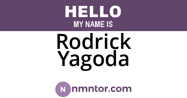 Rodrick Yagoda