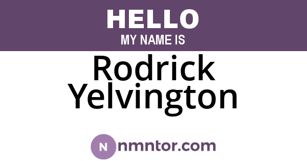 Rodrick Yelvington