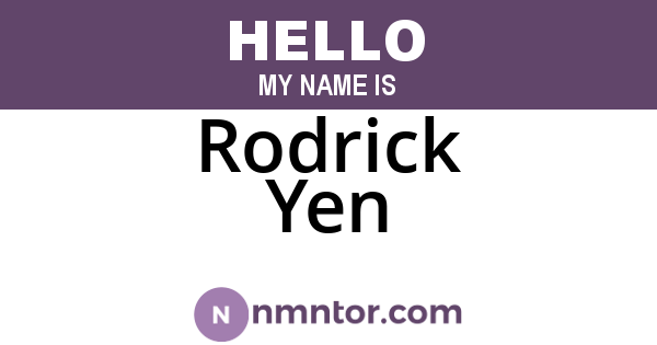 Rodrick Yen