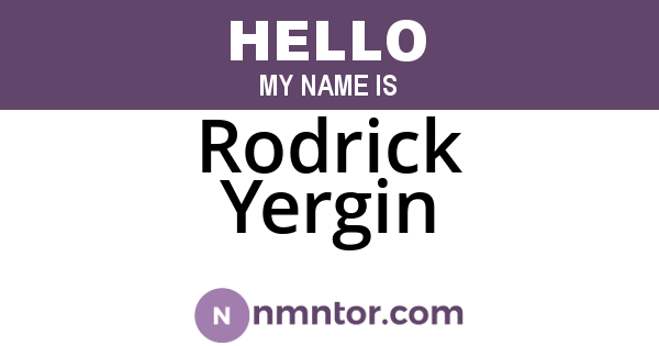 Rodrick Yergin