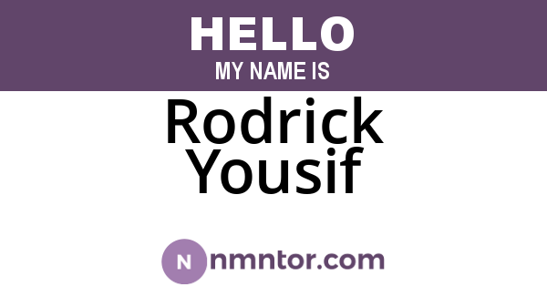 Rodrick Yousif