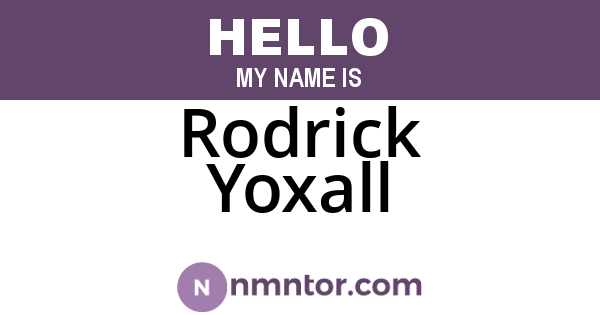 Rodrick Yoxall