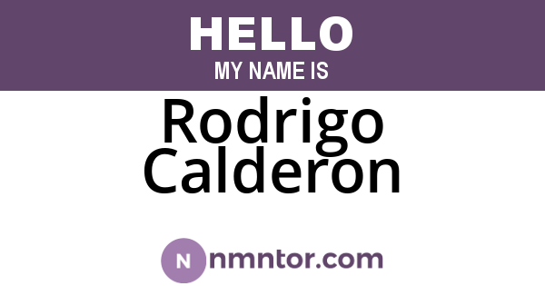 Rodrigo Calderon