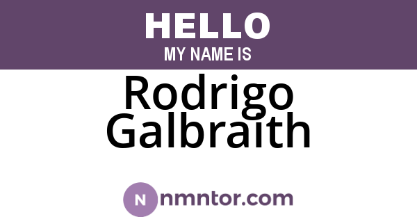Rodrigo Galbraith