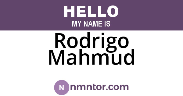 Rodrigo Mahmud