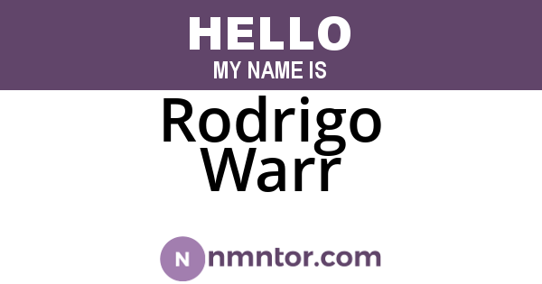 Rodrigo Warr