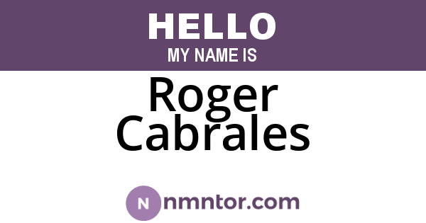 Roger Cabrales
