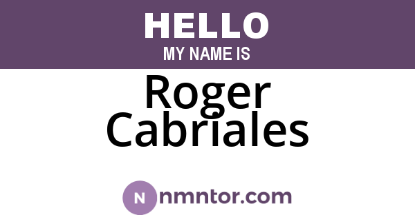 Roger Cabriales