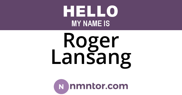 Roger Lansang