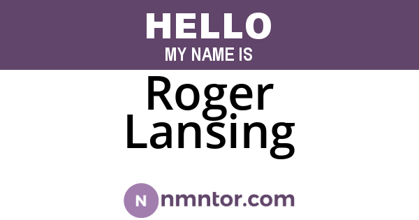 Roger Lansing