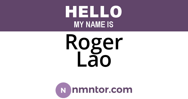 Roger Lao