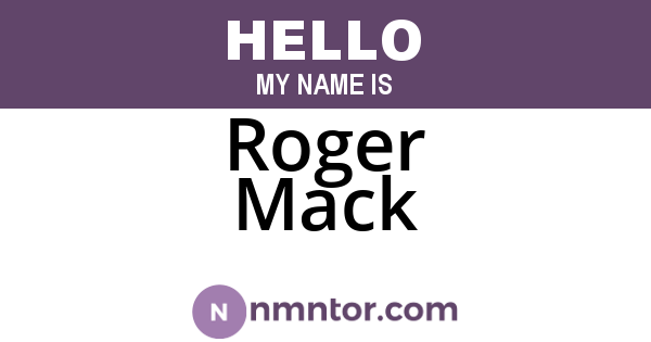 Roger Mack