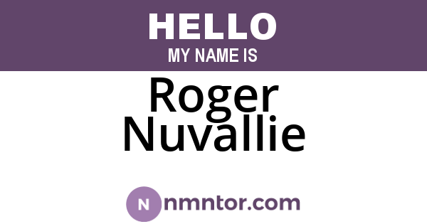 Roger Nuvallie