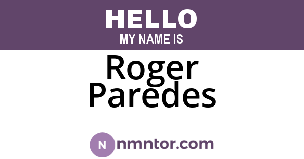 Roger Paredes