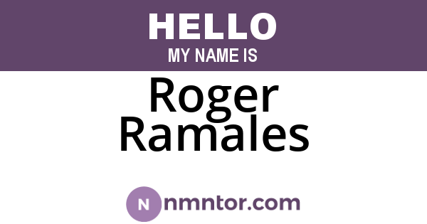 Roger Ramales
