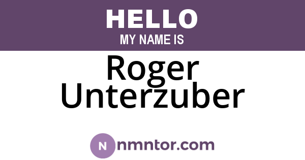 Roger Unterzuber