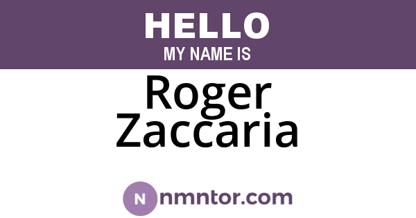 Roger Zaccaria