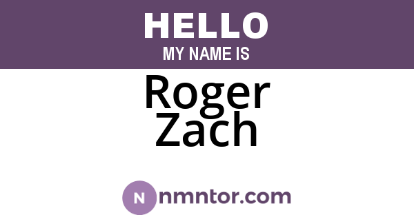 Roger Zach