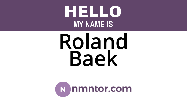 Roland Baek