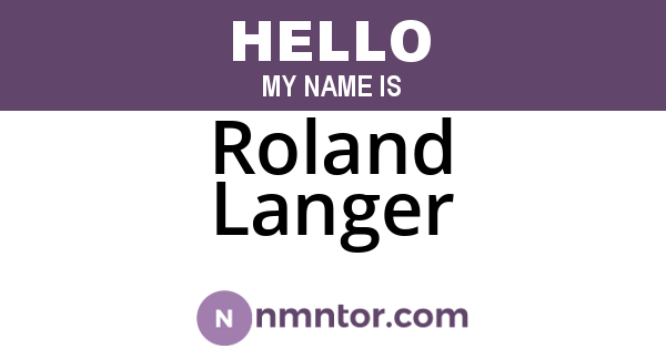 Roland Langer