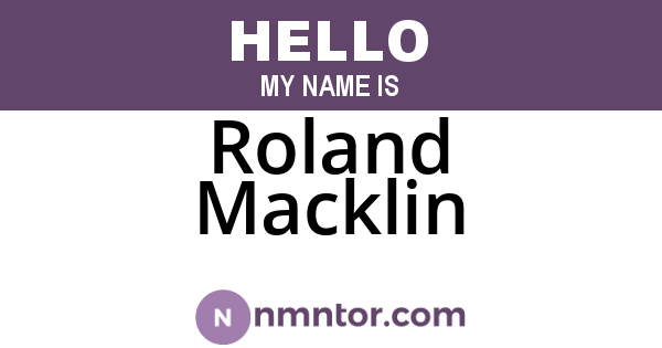 Roland Macklin