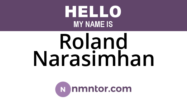 Roland Narasimhan