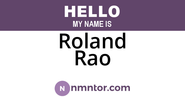 Roland Rao