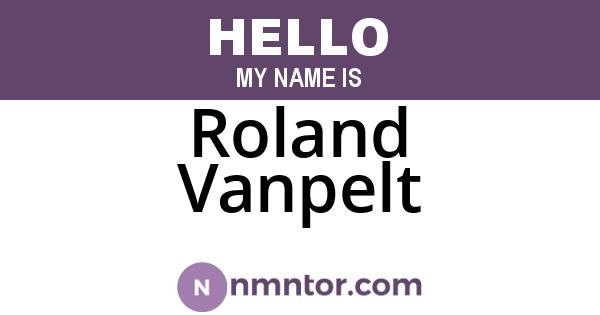 Roland Vanpelt