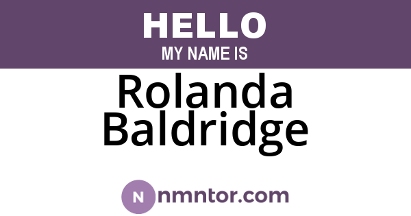 Rolanda Baldridge