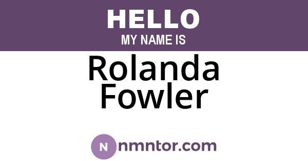 Rolanda Fowler