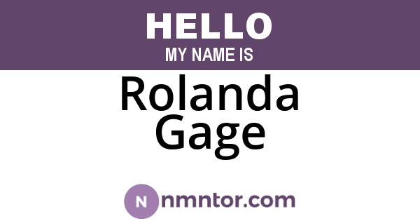 Rolanda Gage