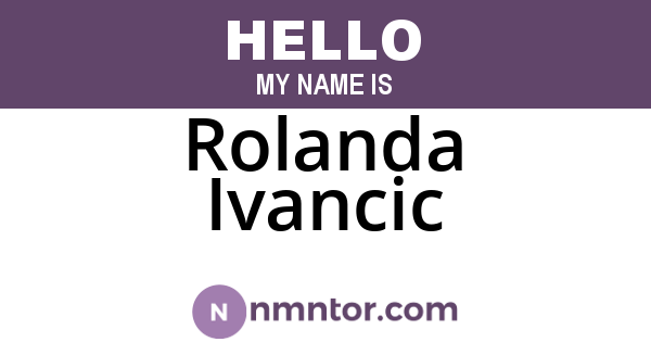 Rolanda Ivancic