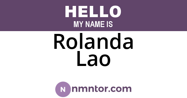 Rolanda Lao