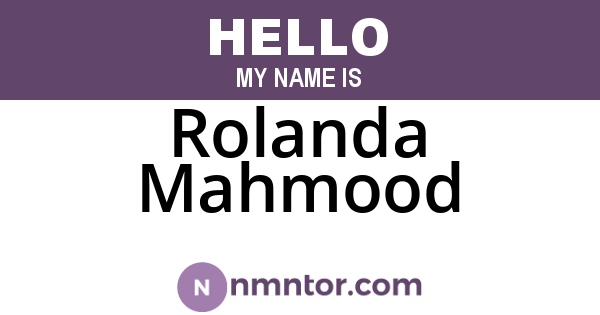 Rolanda Mahmood