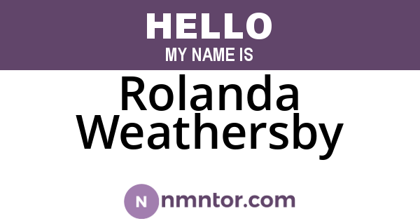 Rolanda Weathersby