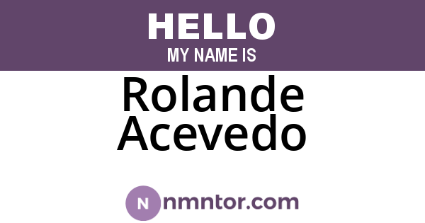 Rolande Acevedo