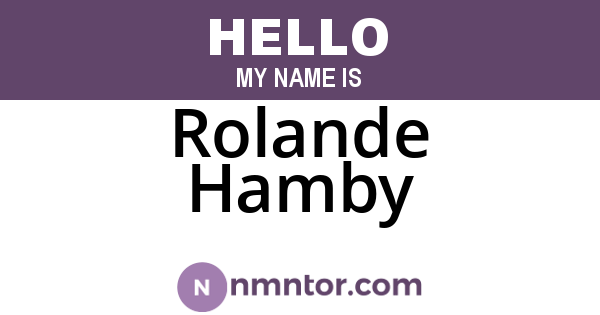 Rolande Hamby