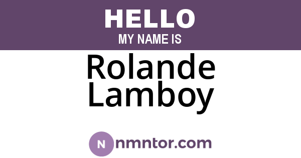 Rolande Lamboy