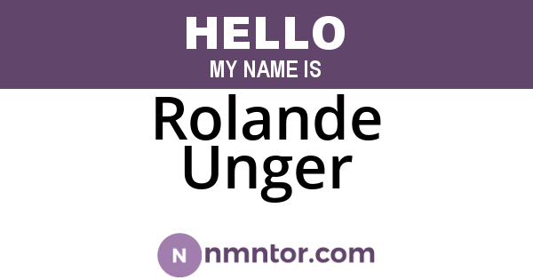 Rolande Unger