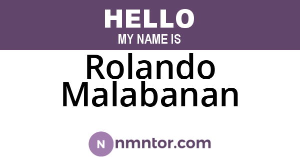 Rolando Malabanan