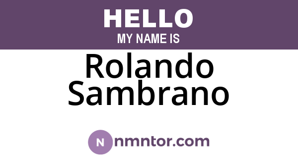 Rolando Sambrano