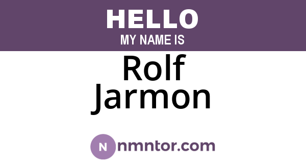Rolf Jarmon