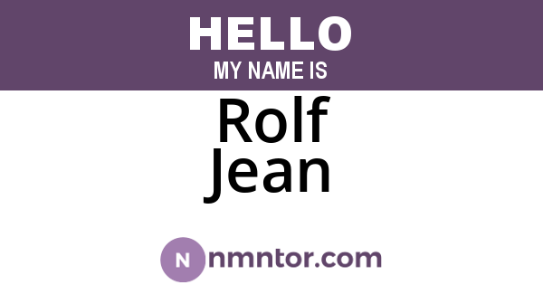 Rolf Jean