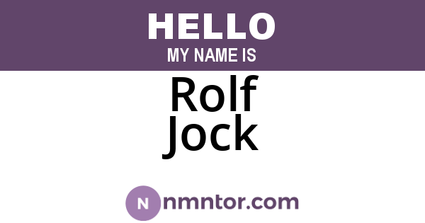 Rolf Jock