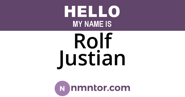Rolf Justian