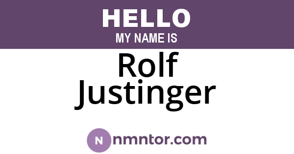Rolf Justinger